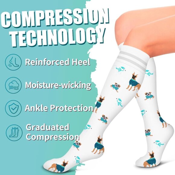 Compression Socks for Women & Men Circulation6 pairs-Graduated Supports Socks fo - Picture 6 of 7